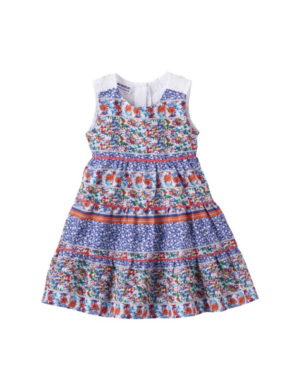 Blueberi Boulevard Floral Crochet Tiered Sundress Size 2T EUC